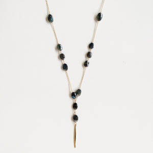 Mystic Labradorite Spike Charm Necklace