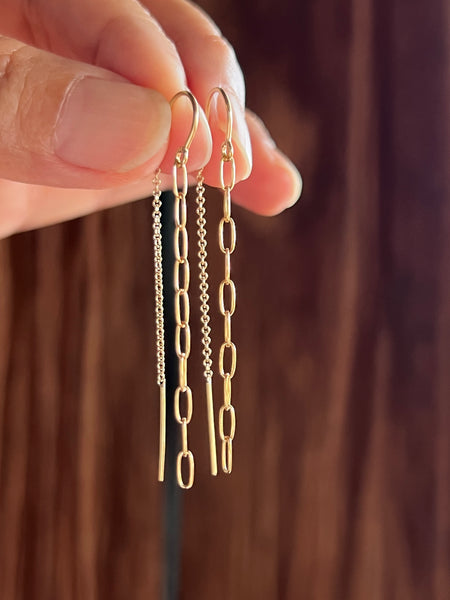 Paperclip Chain Threader Earrings