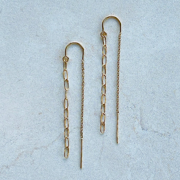 Paperclip Chain Threader Earrings