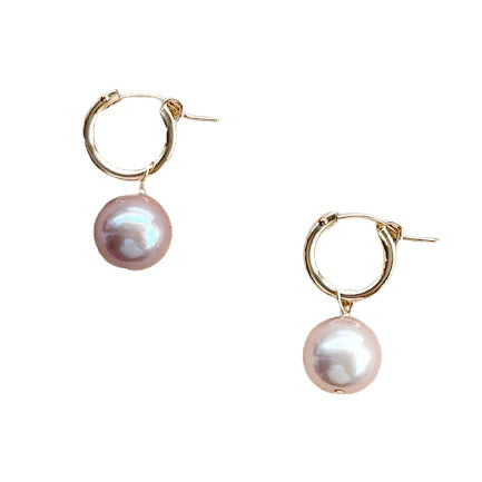 Pink Edison Pearl Huggie Earrings