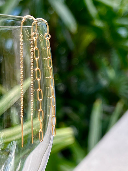 Paperclip Chain Threader Earrings