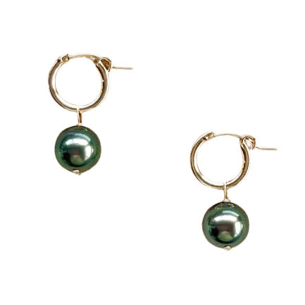 Tahitian Pearl Huggie Earrings
